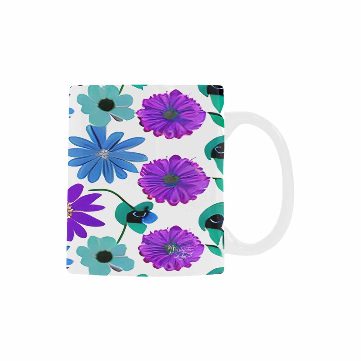 USA made Quality Mug, coffee mug, tea cup, Bright florals, Set 1, Design 157
