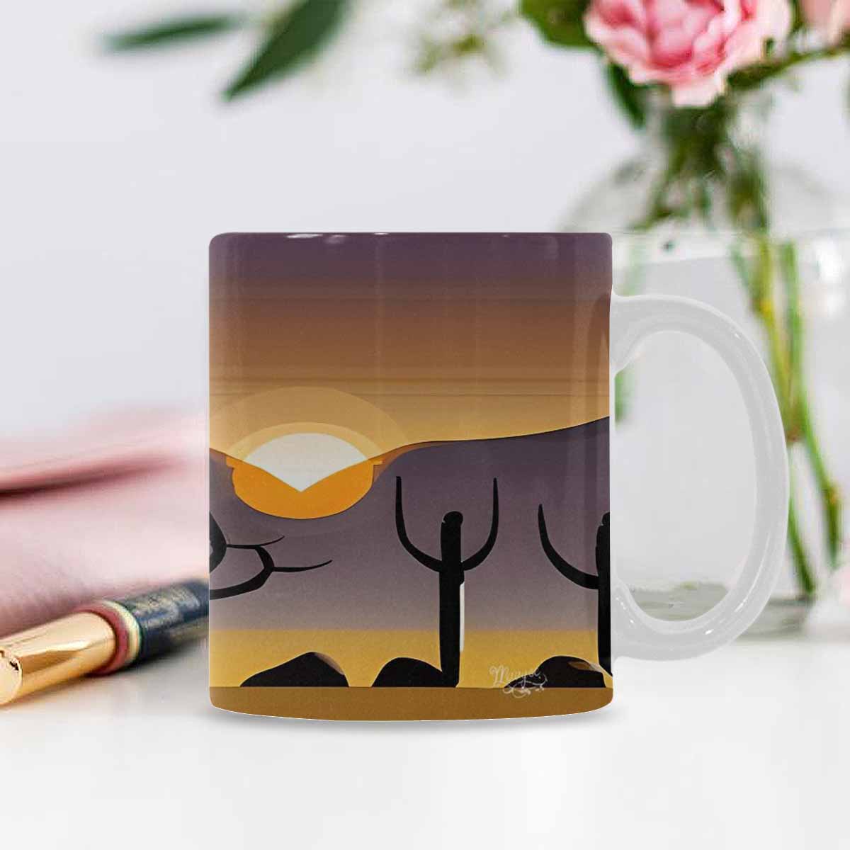 Coffee Mug, tea cup, desert scene, design 34