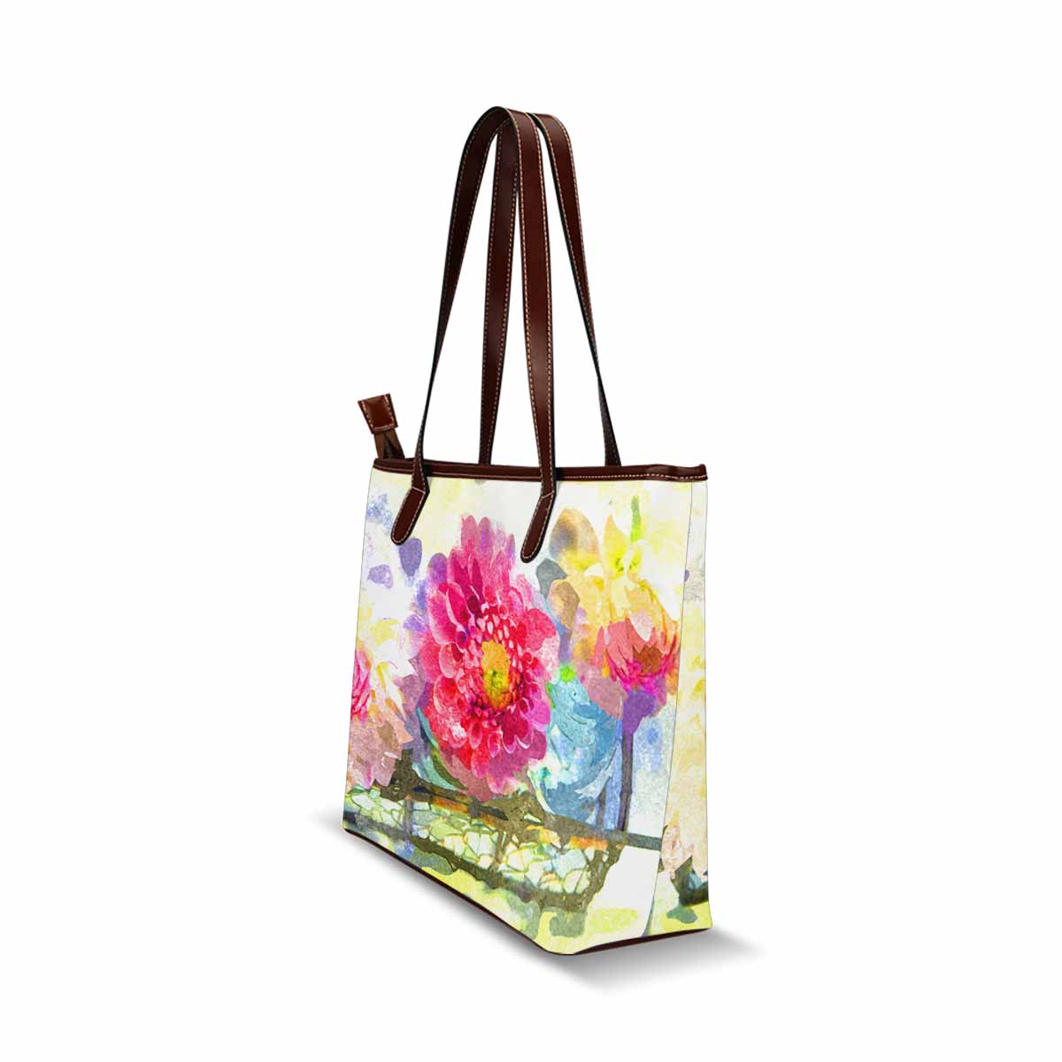 Classic Fabric handbag, watercolor floral, design 60