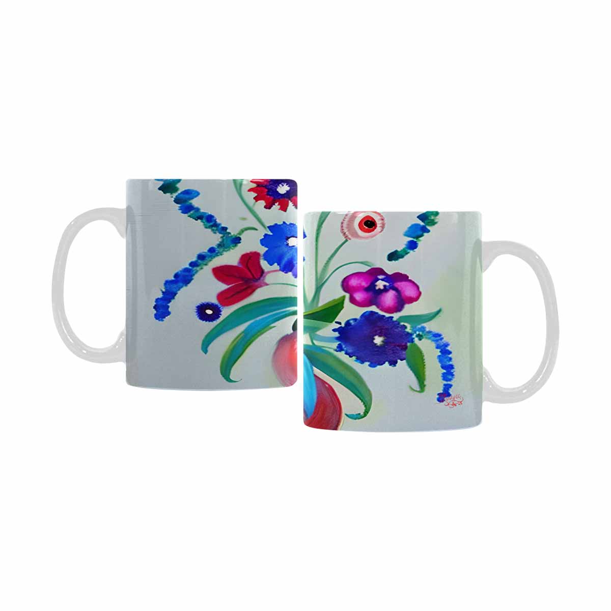 Quality Mug, coffee mug, tea cup, Bright florals, Set 1, Design 116