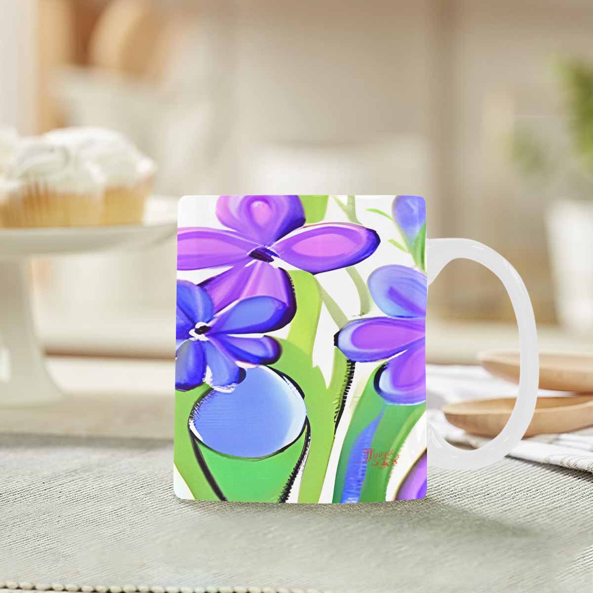 Quality Mug, coffee mug, tea cup, Bright florals, Set 1, Design 57