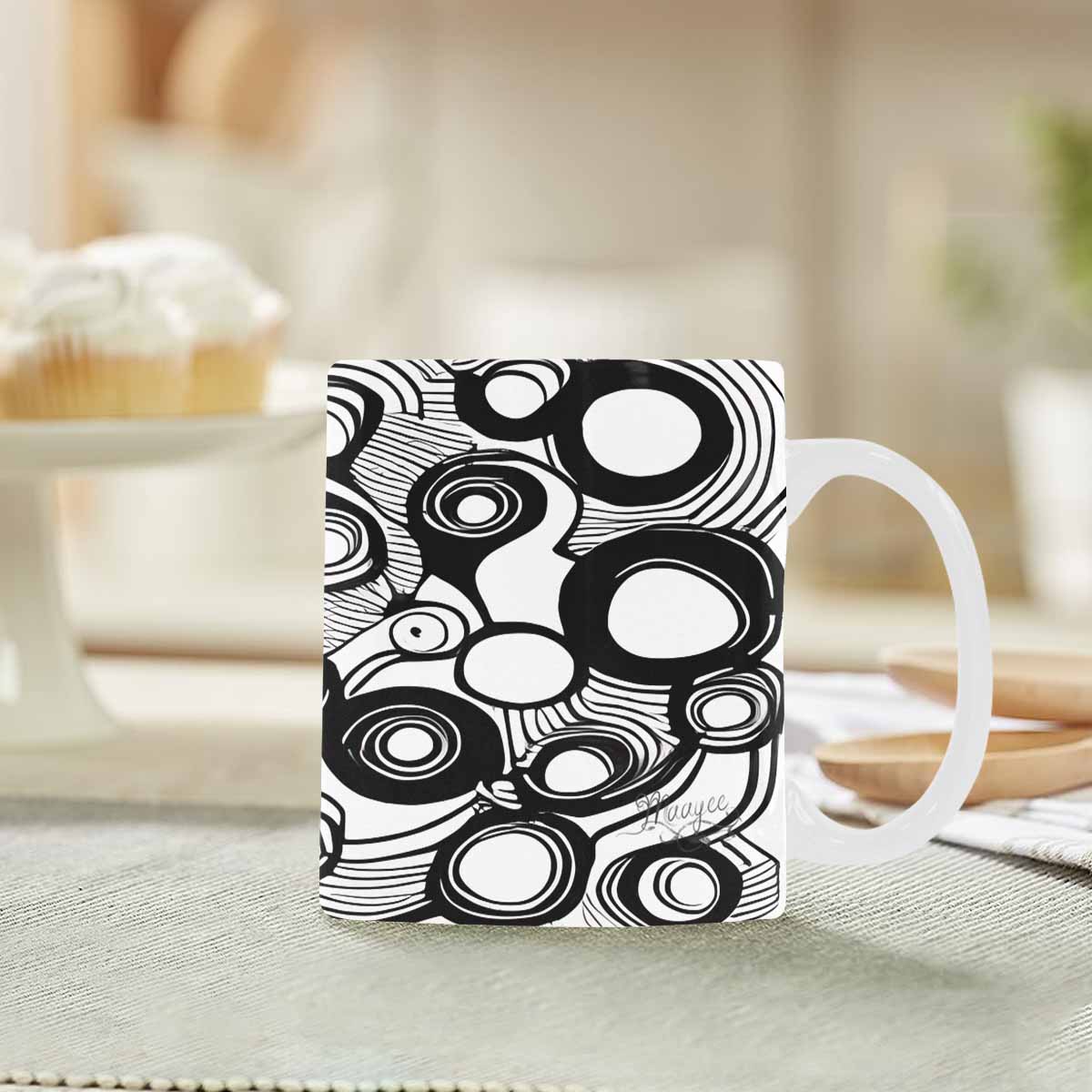 Quality Mug, coffee mug, tea cup, B & W Abstract, Set 1, design 36