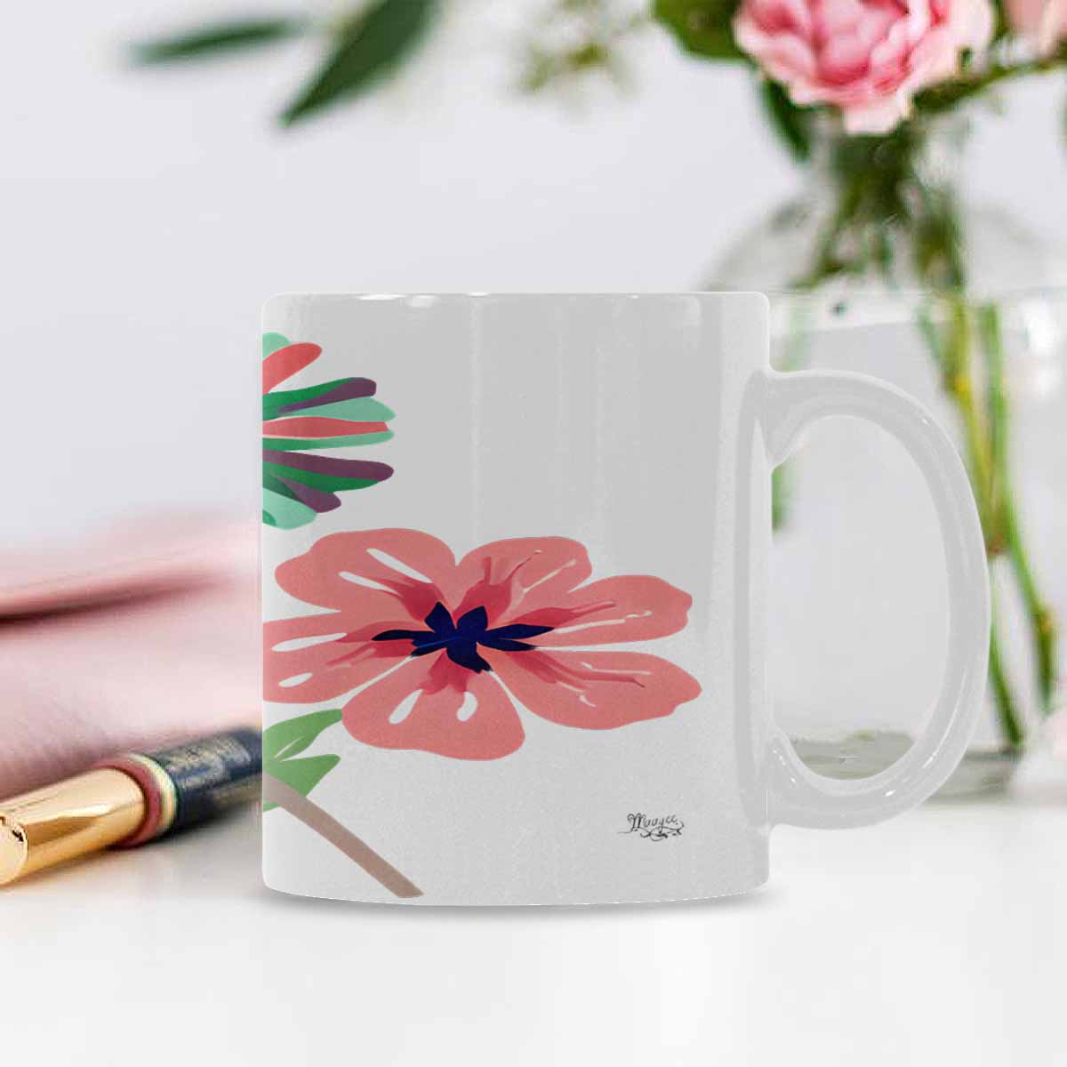 Quality Mug, coffee mug, tea cup, Bright florals, Set 2, design 97