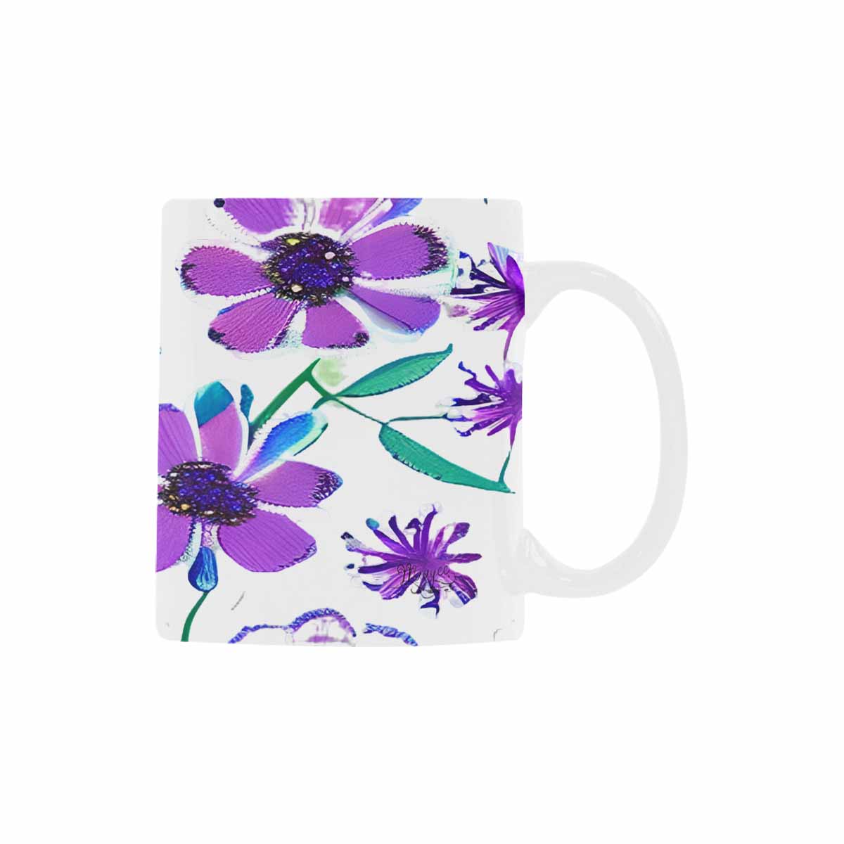 USA made Quality Mug, coffee mug, tea cup, Bright florals, Set 1A, Design 143