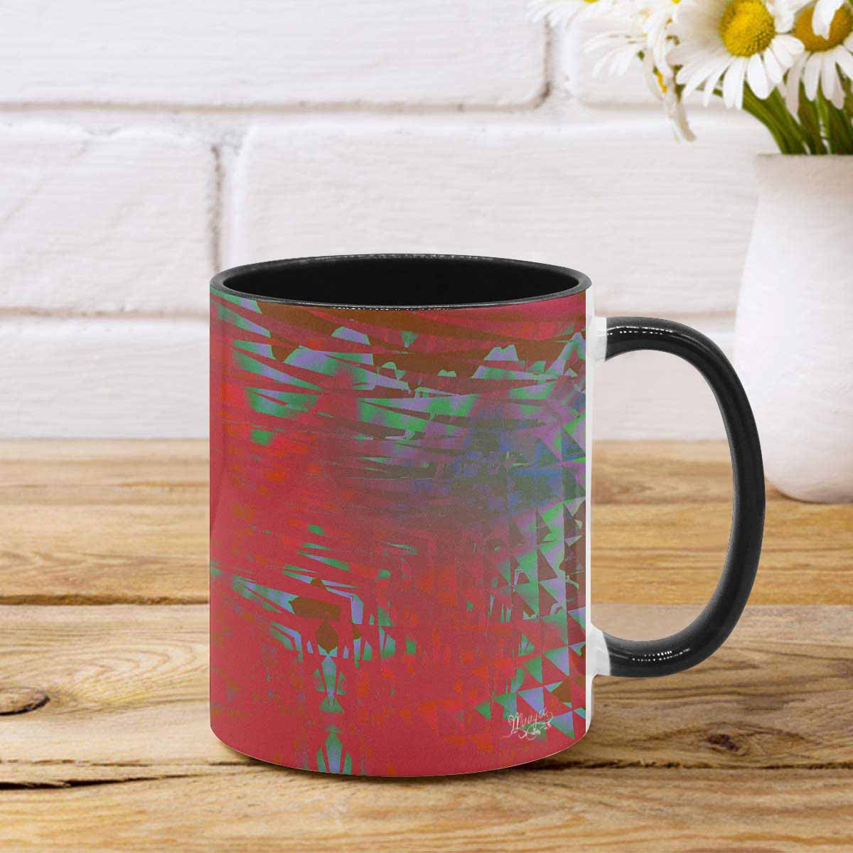 Coffee Mug, tea cup, black core, abstract, design 20