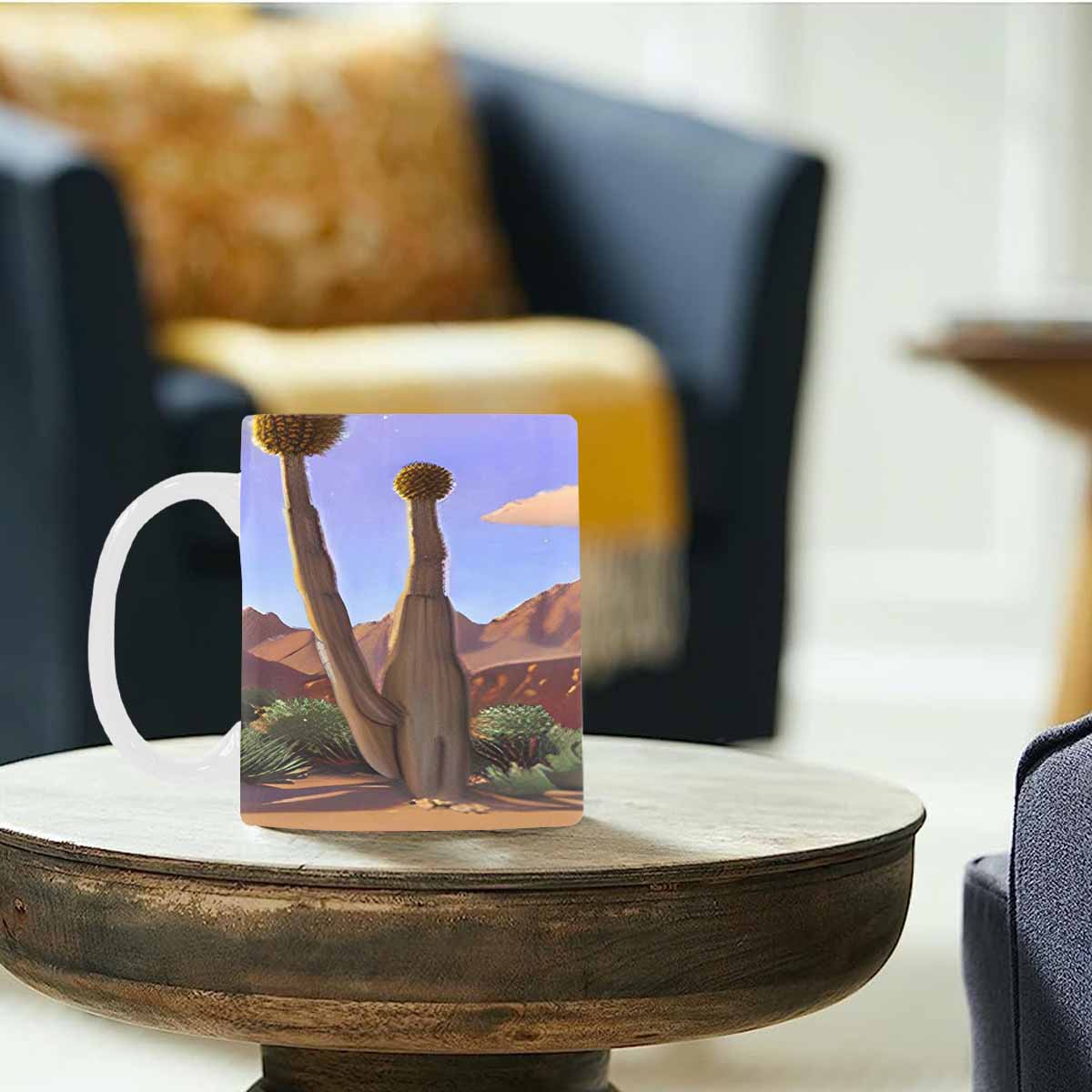 Coffee Mug, tea cup, desert scene, design 25