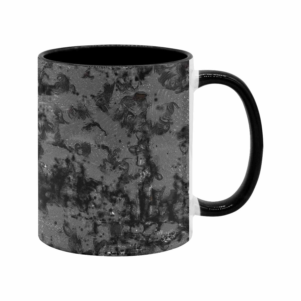 Coffee Mug, tea cup, black core, abstract, design 49