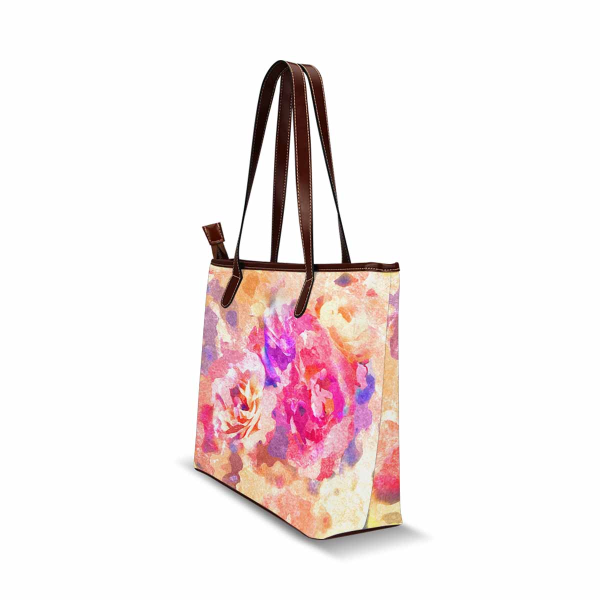 Classic Fabric handbag, watercolor floral, design 77