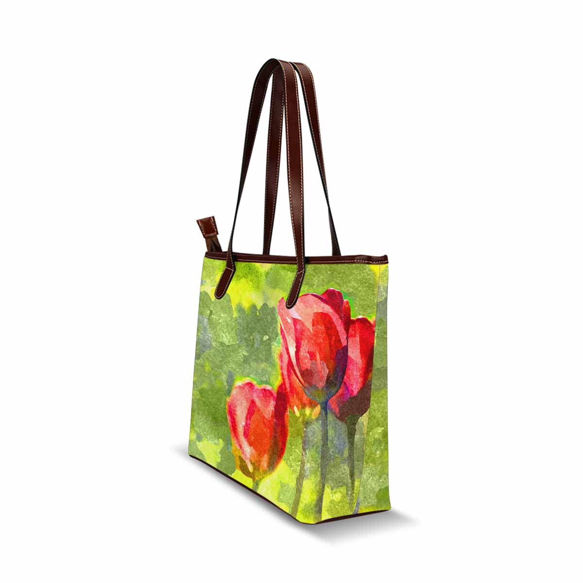 Classic Fabric handbag, watercolor floral, design 253