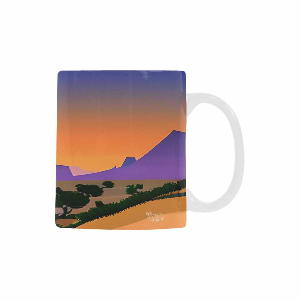 Coffee Mug, tea cup, desert scene, design 31