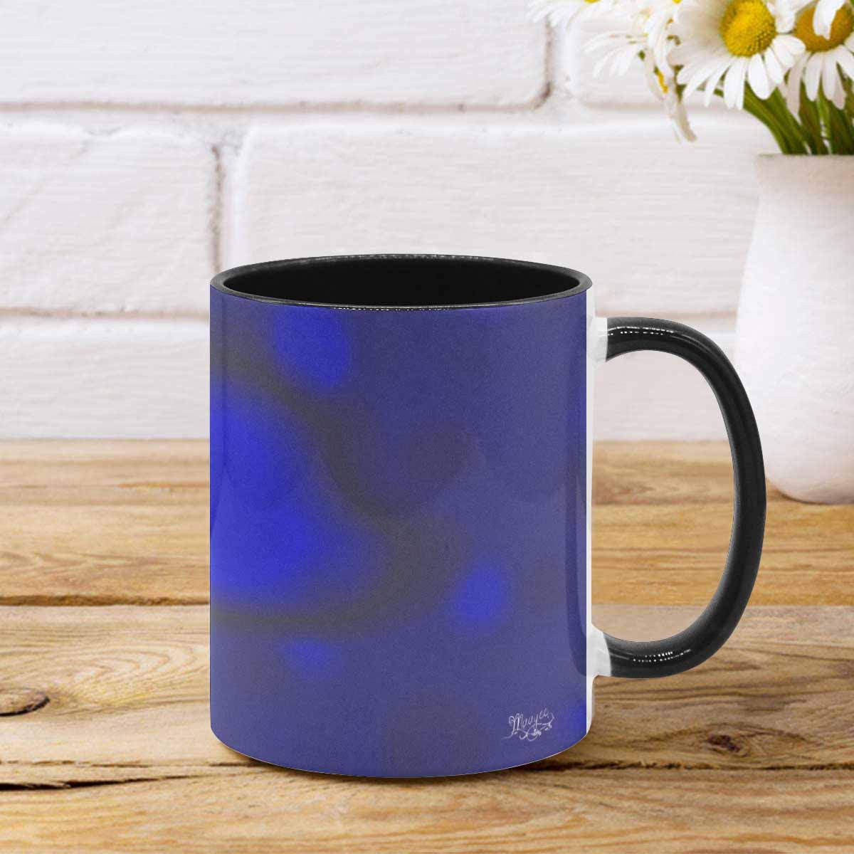 Coffee Mug, tea cup, black core, abstract, design 118