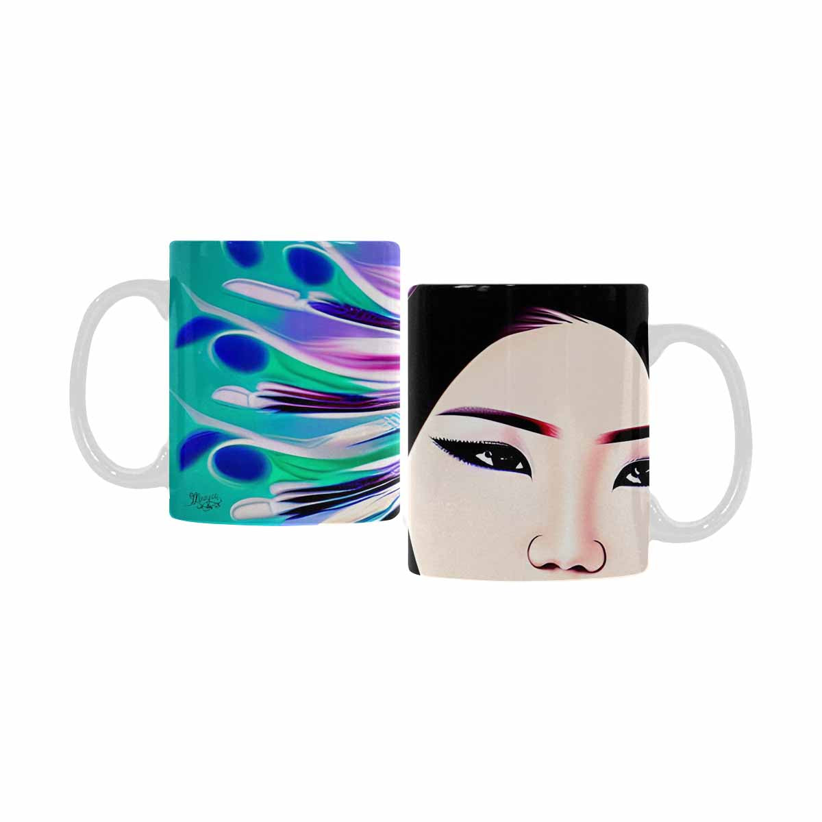 Quality Mug, coffee mug, tea cup, Asian Faces, Design 11