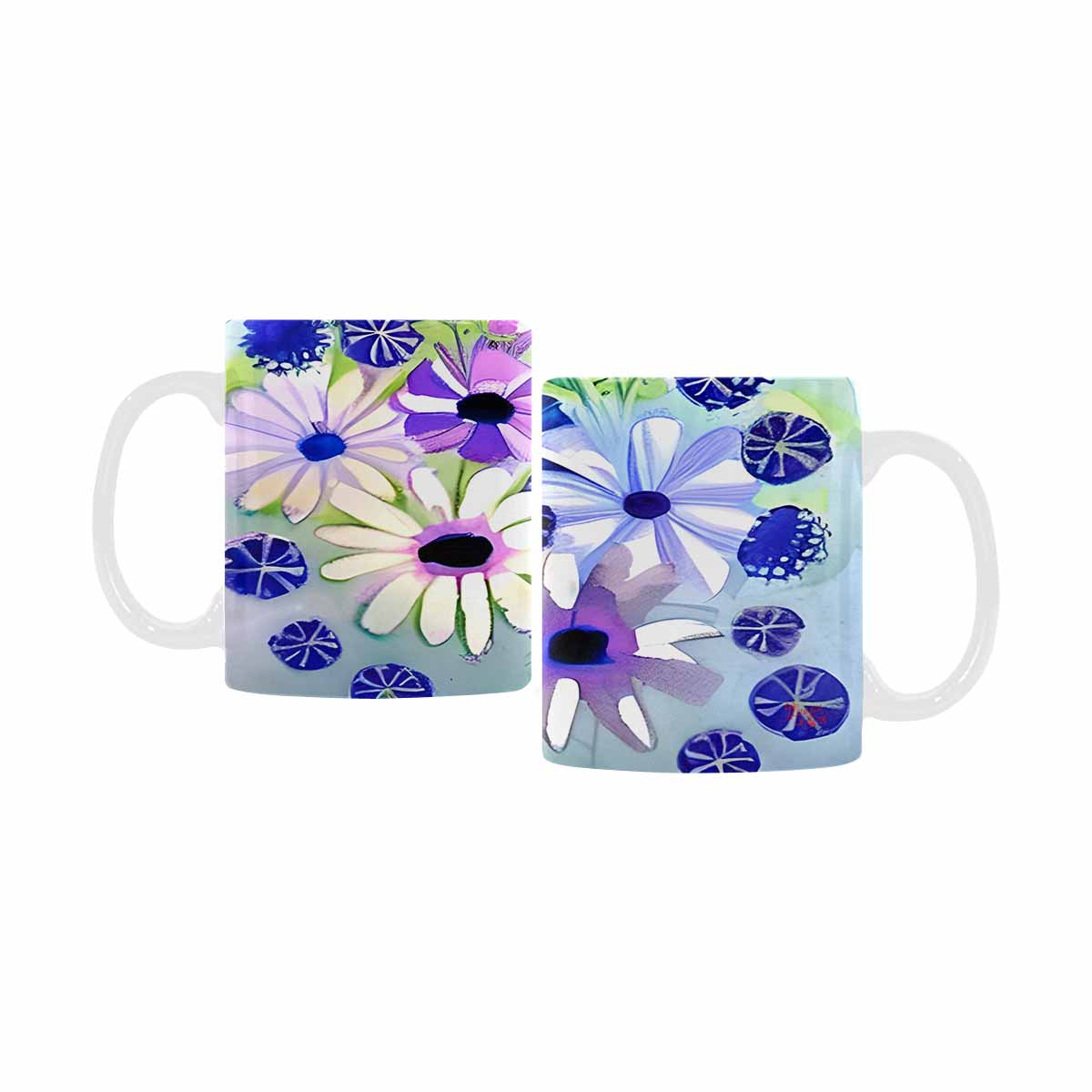 USA made Quality Mug, coffee mug, tea cup, Bright florals, Set 1, Design 49