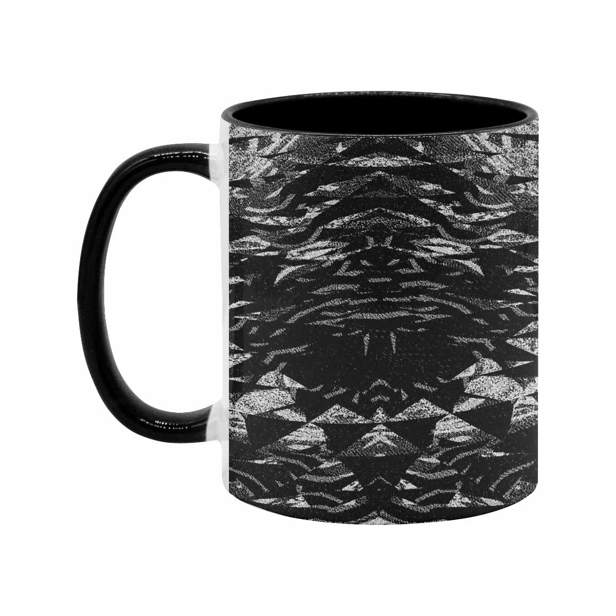 Coffee Mug, tea cup, black core, abstract, design 131