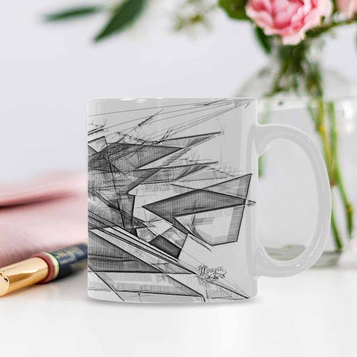 Quality Mug, coffee mug, tea cup, B & W Abstract, Set 1, design 167