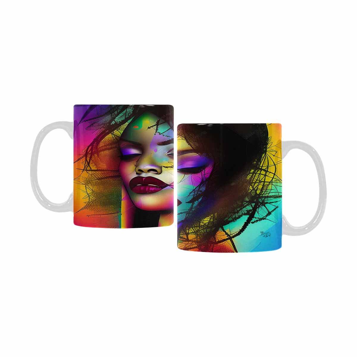 Quality Mug, coffee mug, tea cup, Black Faces, Set 1, design 56