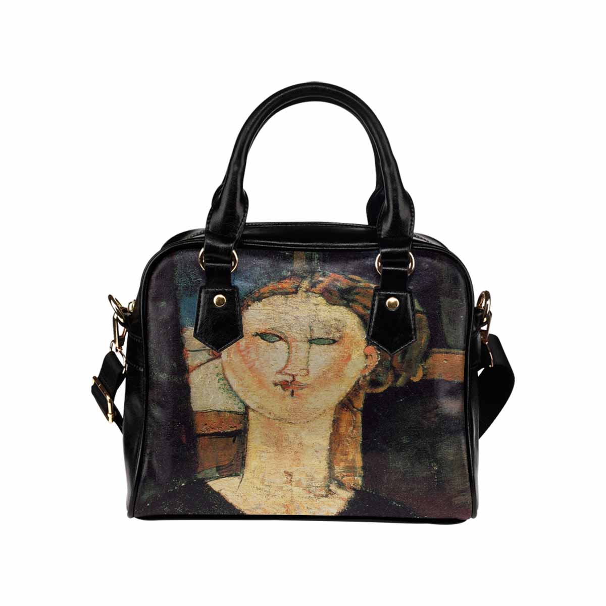 Shoulder PU Leather handbag, Modigliani design, choice of 2 colors, Antonia