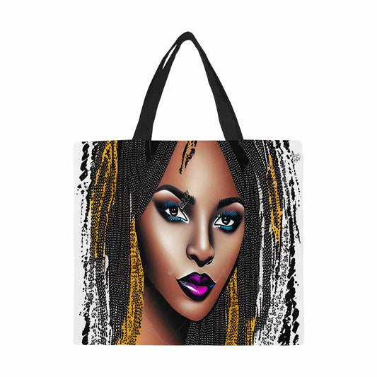 Canvas tote bag, Large, Black Faces, Set 1, design 8