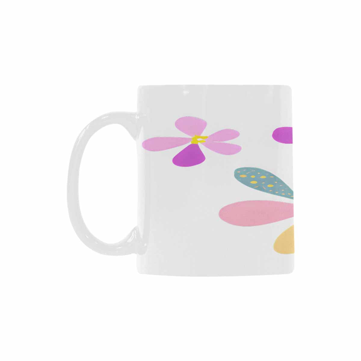 USA made Quality Mug, coffee mug, tea cup, Bright florals, Set 2, design 49