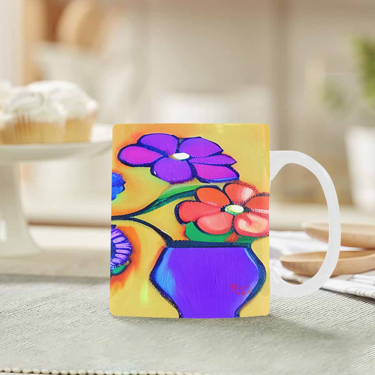 Quality Mug, coffee mug, tea cup, Bright florals, Set 1, Design 65