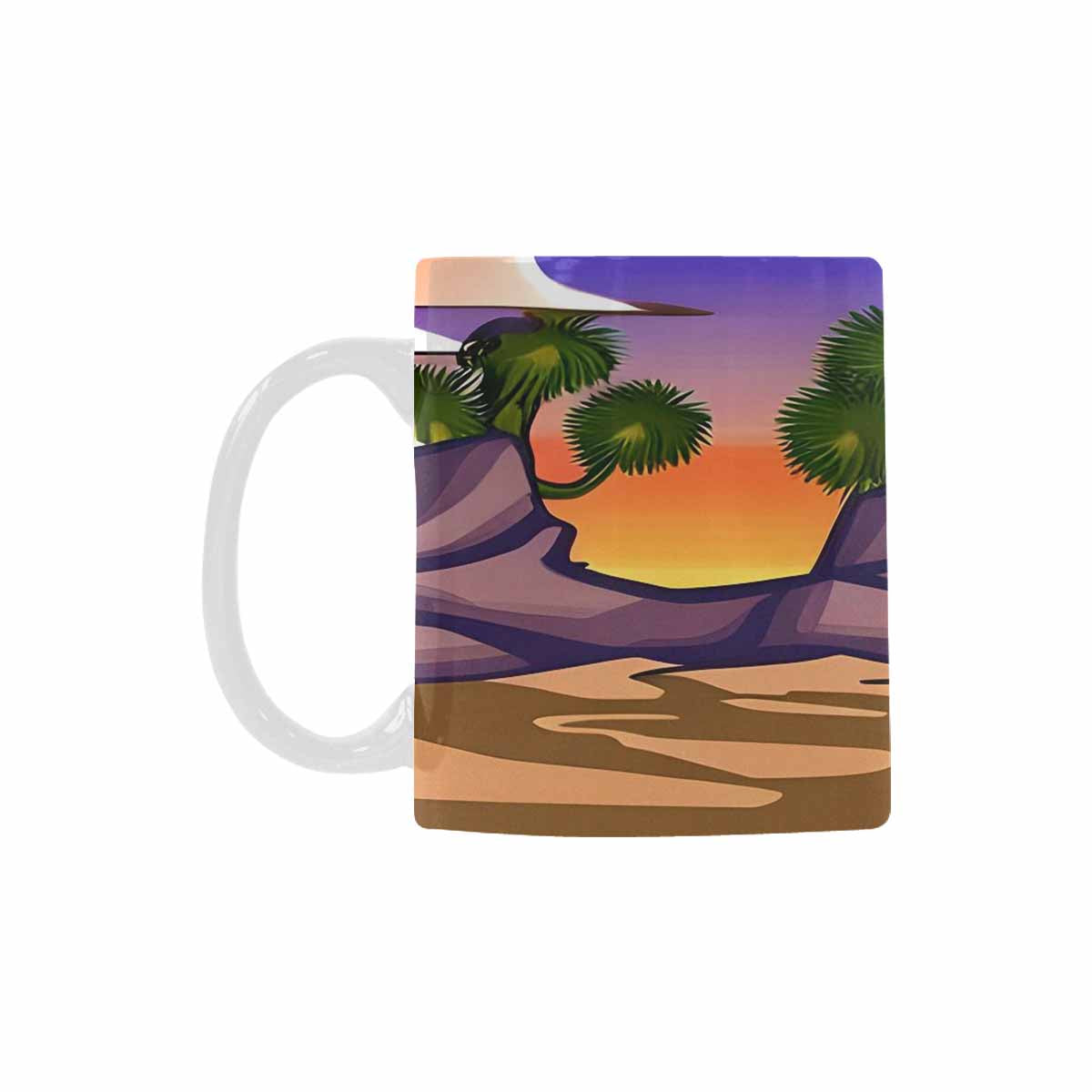 Coffee Mug, tea cup, desert scene, design 75