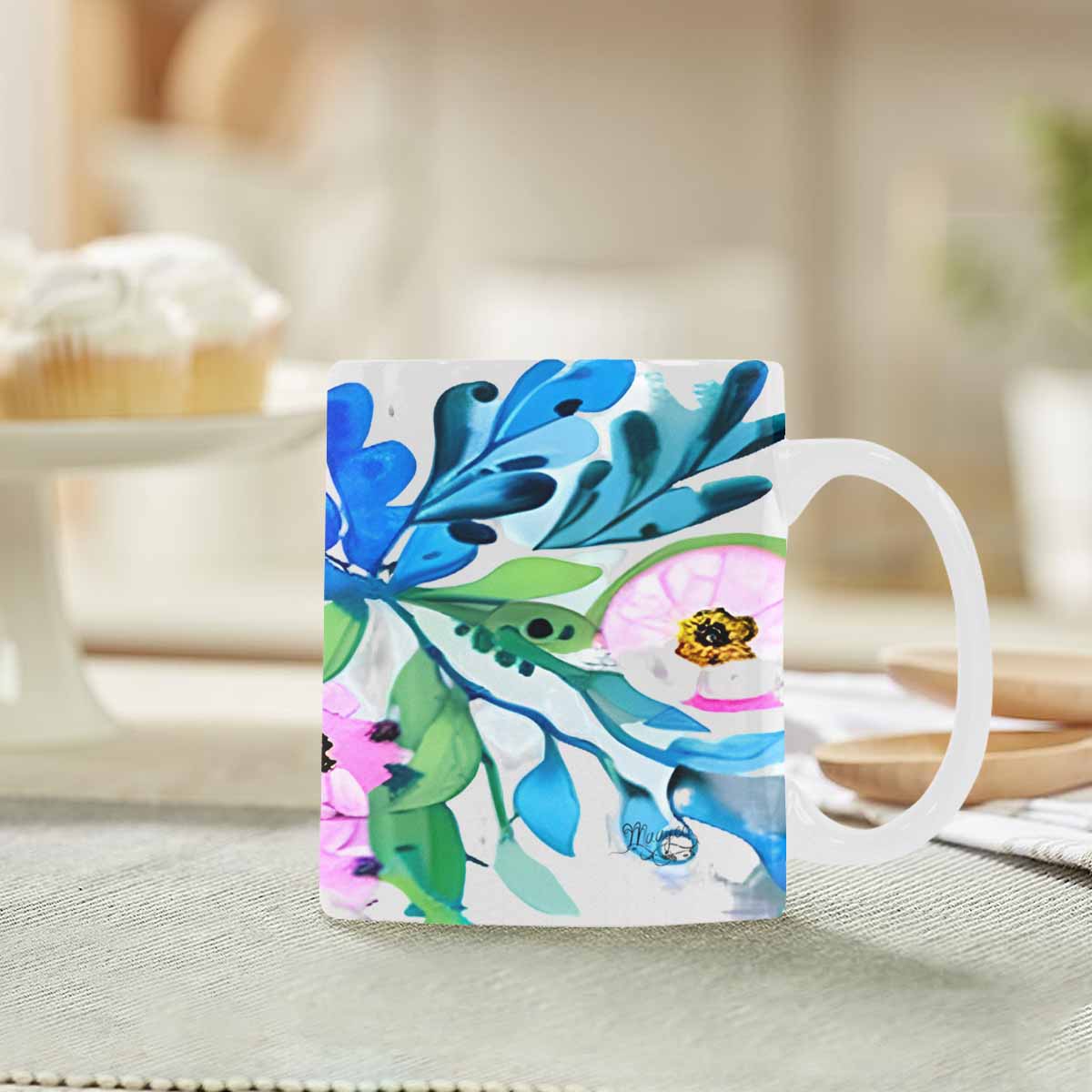 Quality Mug, coffee mug, tea cup, Bright florals, Set 1A, Design 5