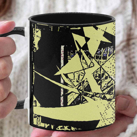 Coffee Mug, tea cup, black core, abstract, design 39