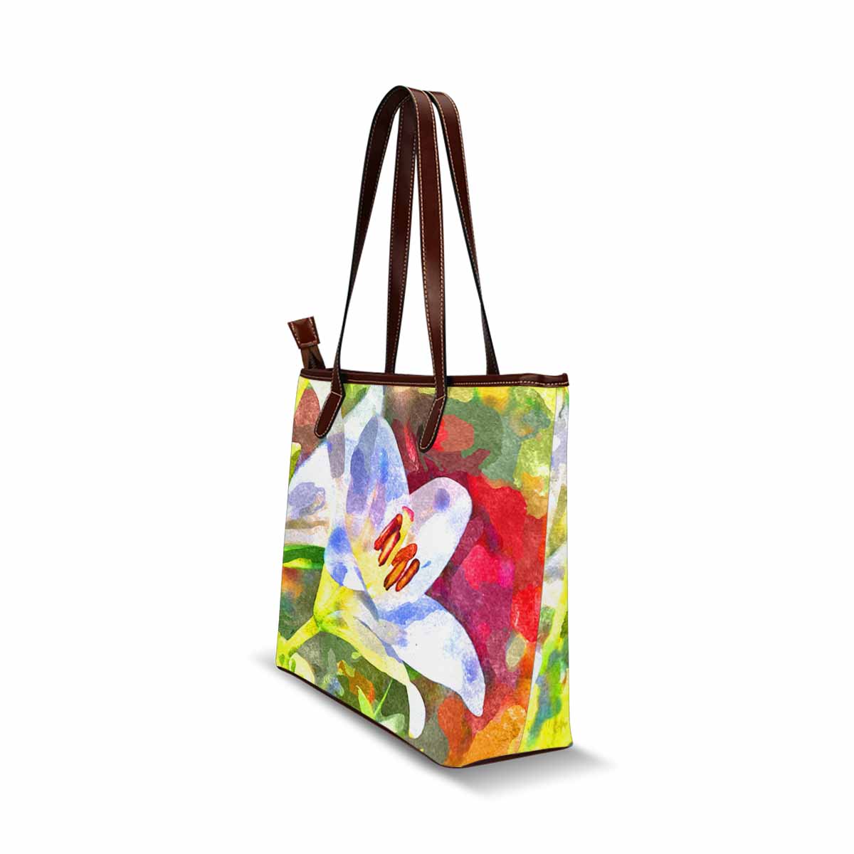 Classic Fabric handbag, watercolor floral, design 147