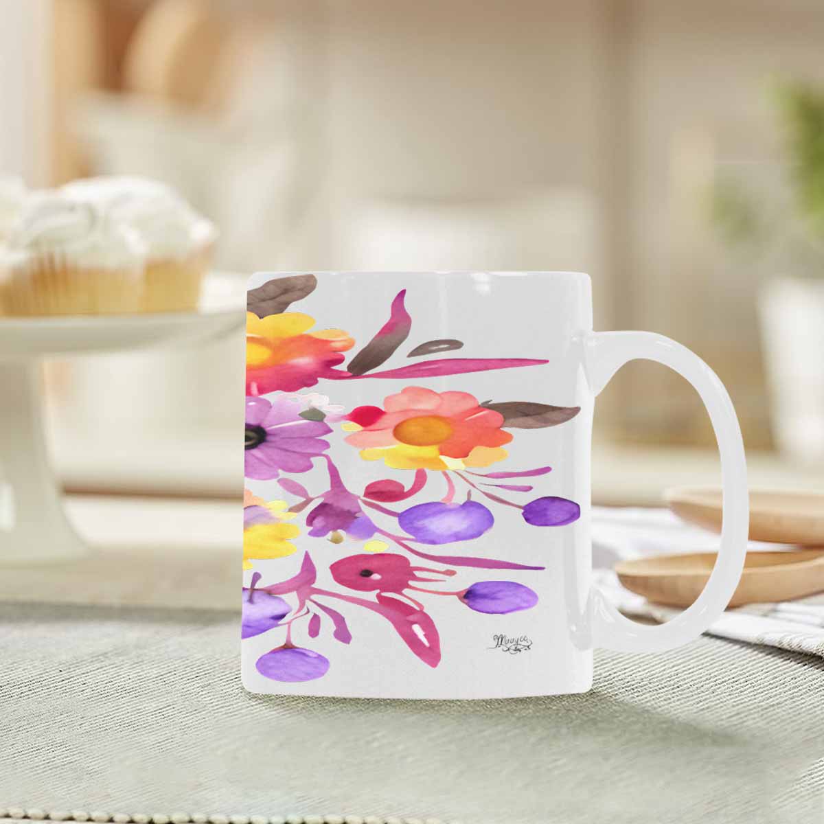 Quality Mug, coffee mug, tea cup, Bright florals, Set 2, design 36