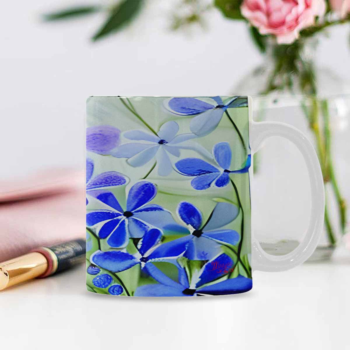 Quality Mug, coffee mug, tea cup, Bright florals, Set 1, Design 76