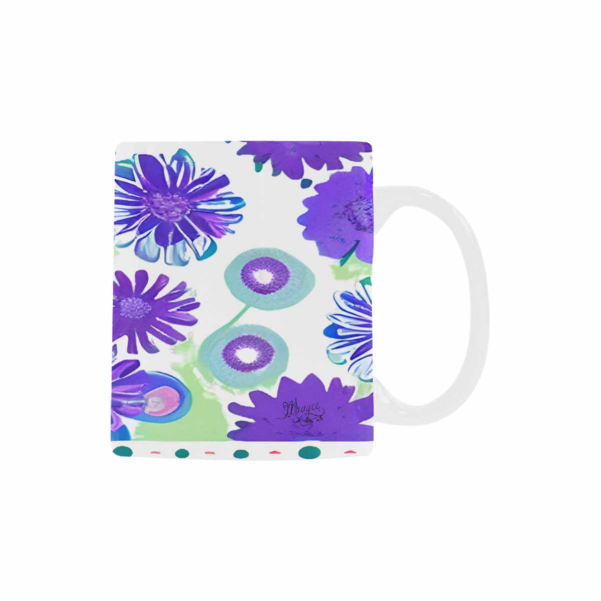 USA made Quality Mug, coffee mug, tea cup, Bright florals, Set 1A, Design 152