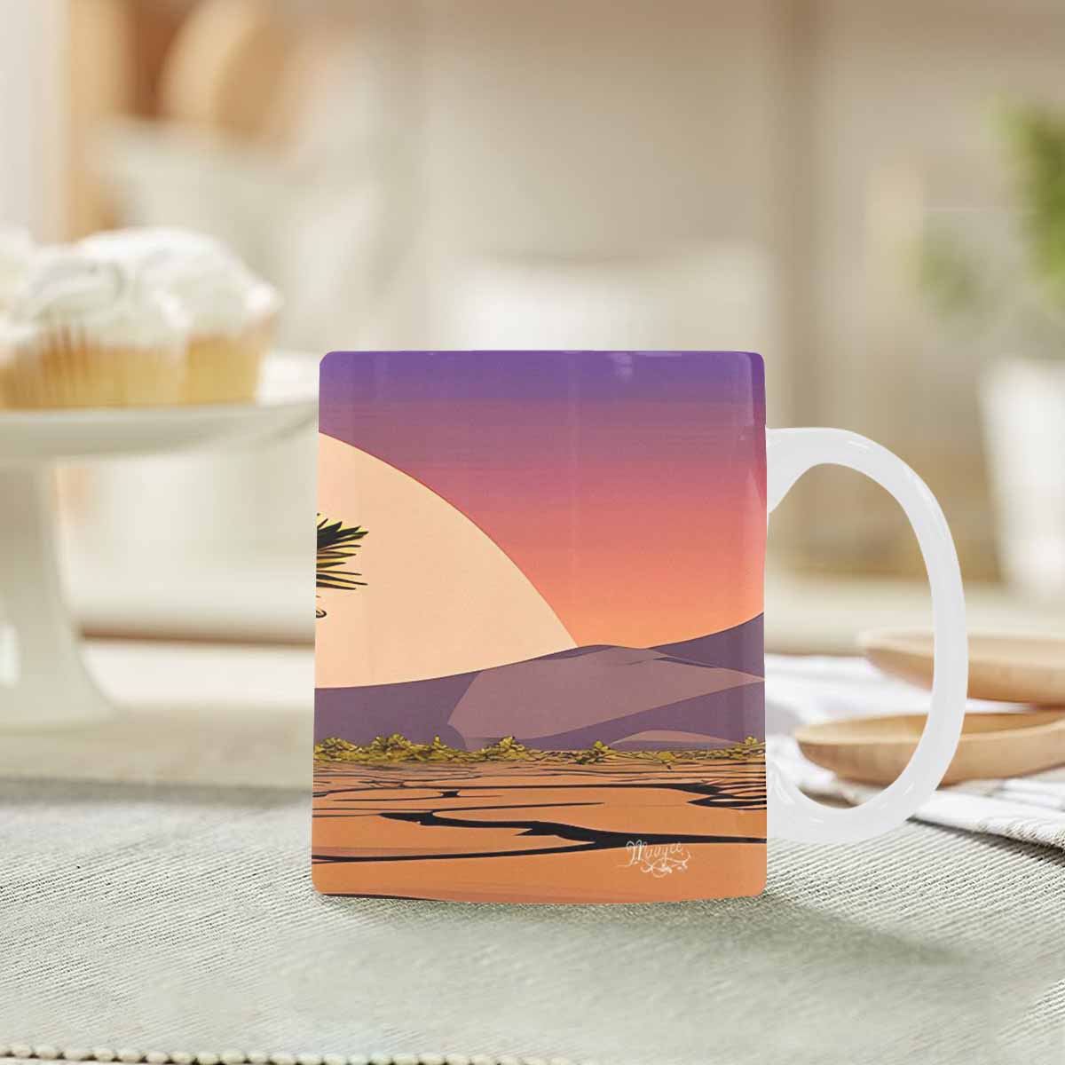 Coffee Mug, tea cup, desert scene, design 81