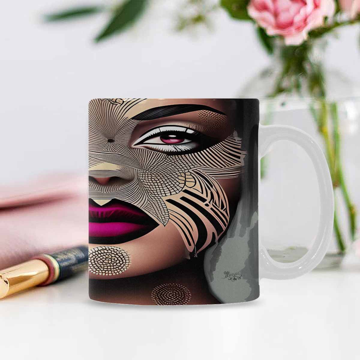 Quality Mug, coffee mug, tea cup, Black Faces, Set 1, design 21