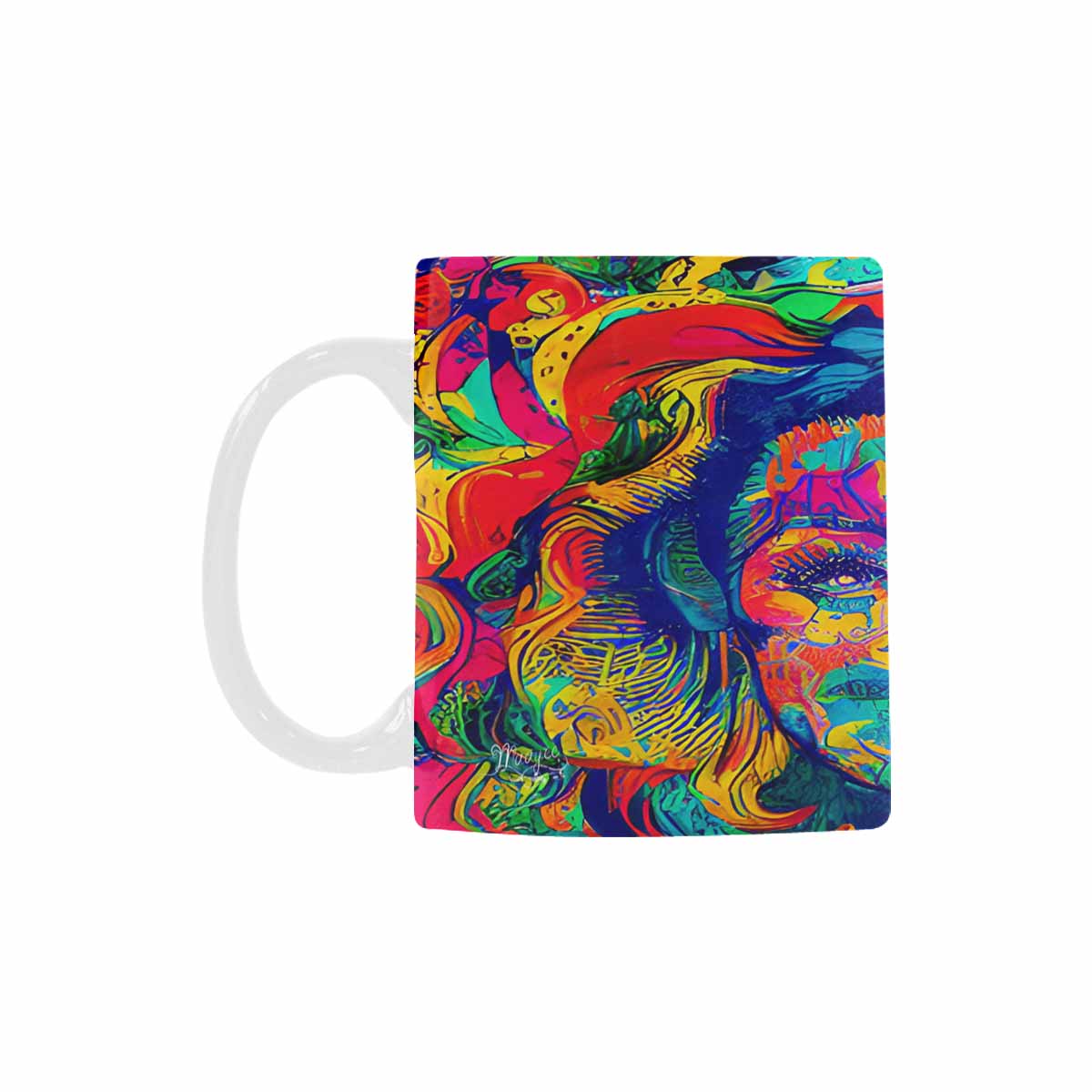 USA, Color Coffee Mug, tea cup, caucasian Face, design 40