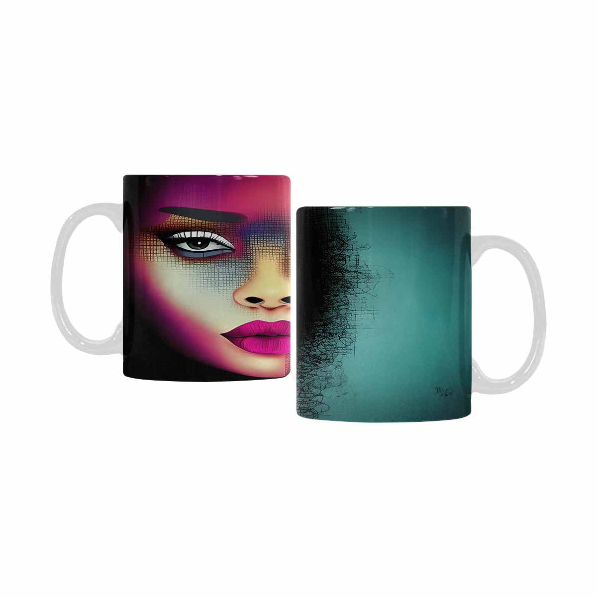 Quality Mug, coffee mug, tea cup, Black Faces, Set 1, design 63