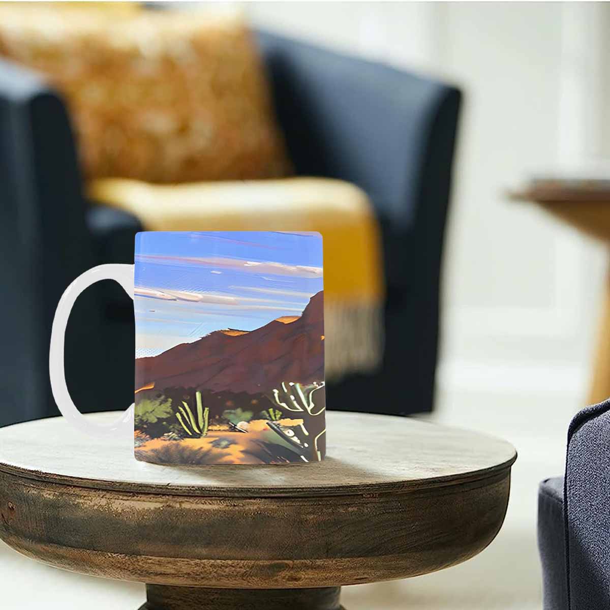 Coffee Mug, tea cup, desert scene, design 18