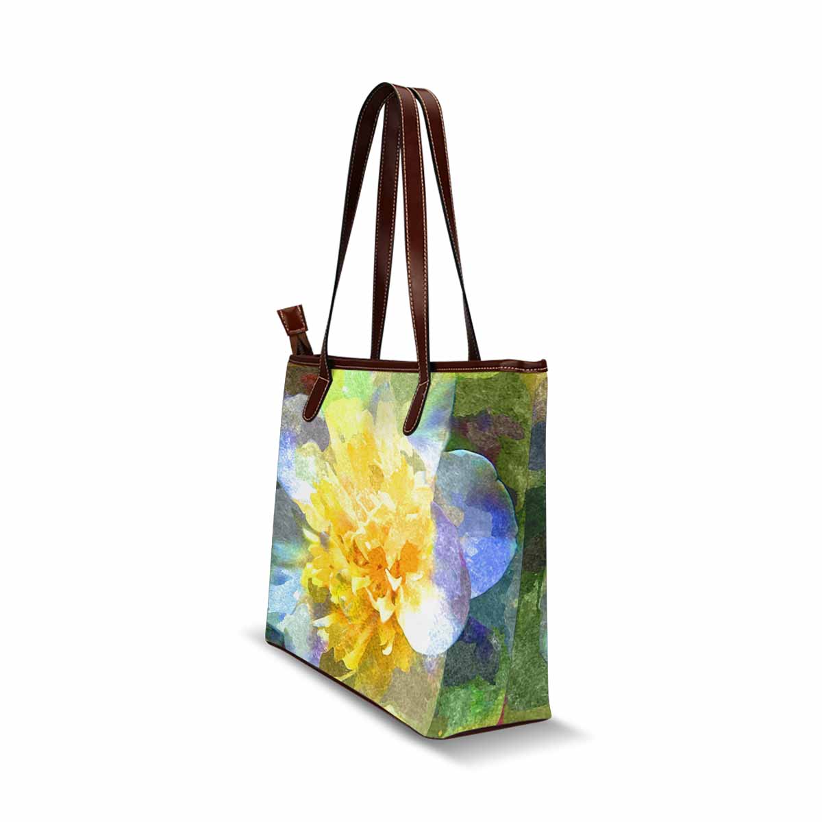 Classic Fabric handbag, watercolor floral, design 23