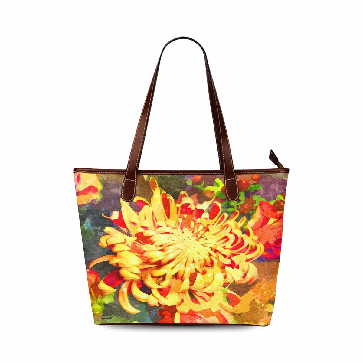 Classic Fabric handbag, watercolor floral, design 48