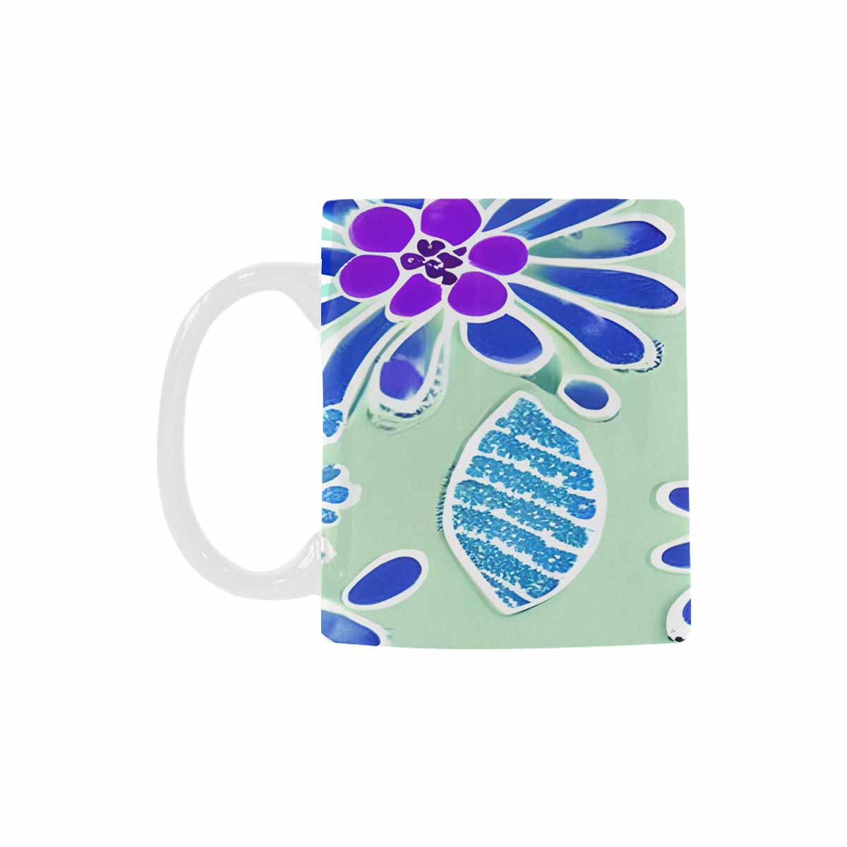 USA made Quality Mug, coffee mug, tea cup, Bright florals, Set 1, Design 126