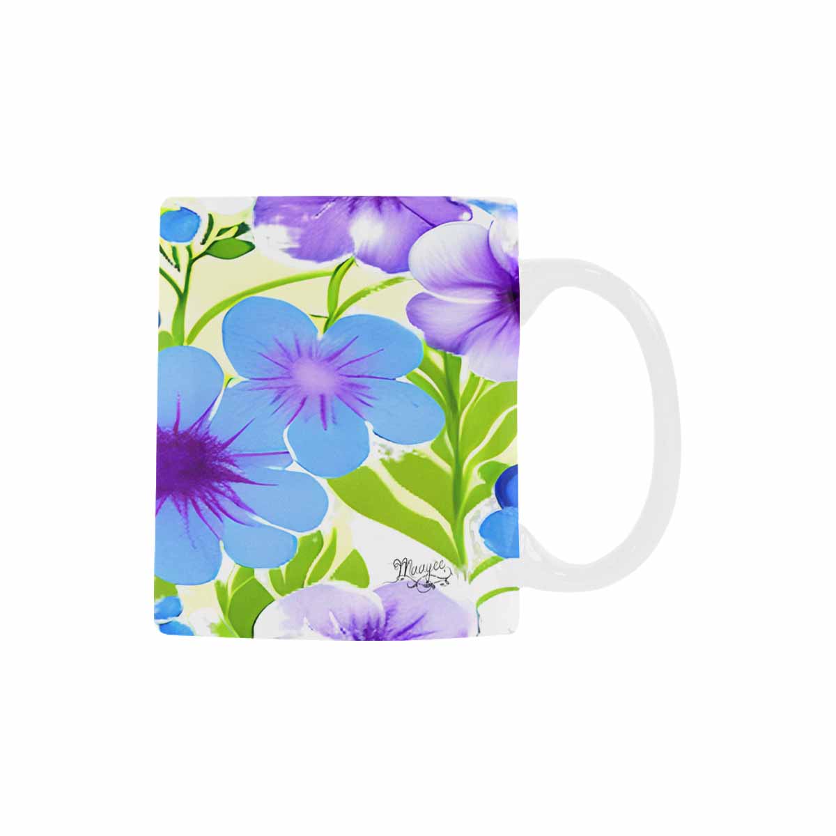 USA made Quality Mug, coffee mug, tea cup, Bright florals, Set 1A, Design 122