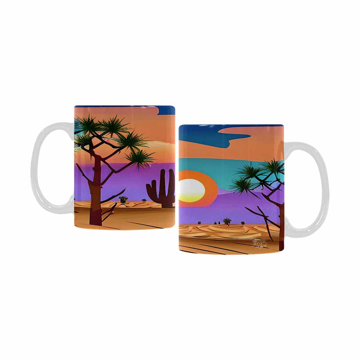 Coffee Mug, tea cup, desert scene, design 73