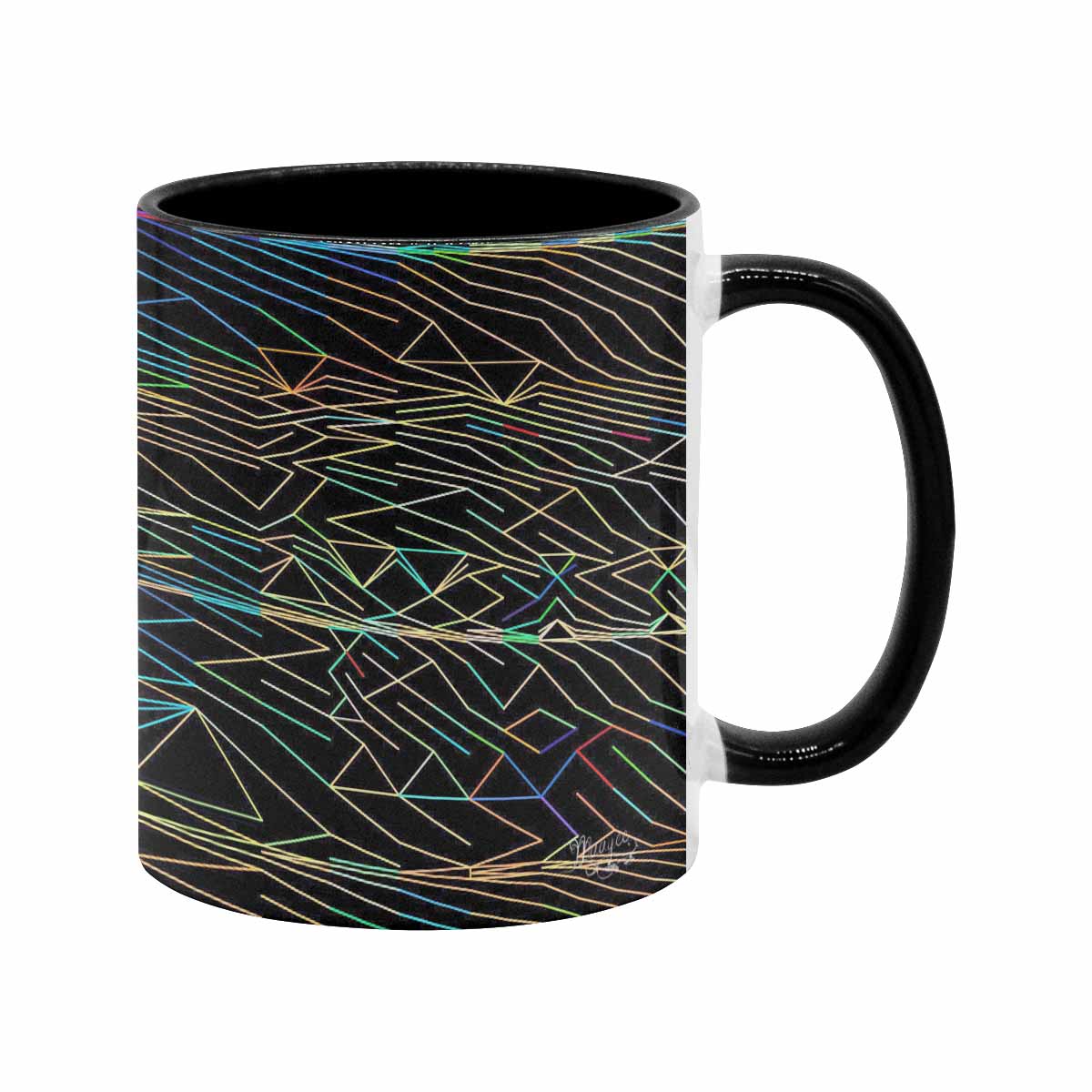 Coffee Mug, tea cup, black core, abstract, design 89