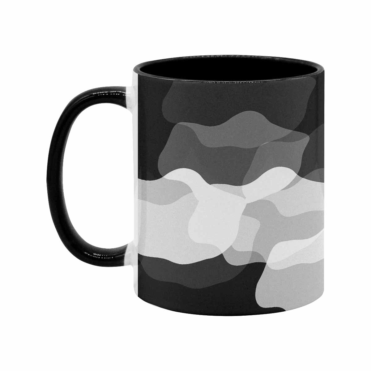 Coffee Mug, tea cup, black core, abstract, design 114