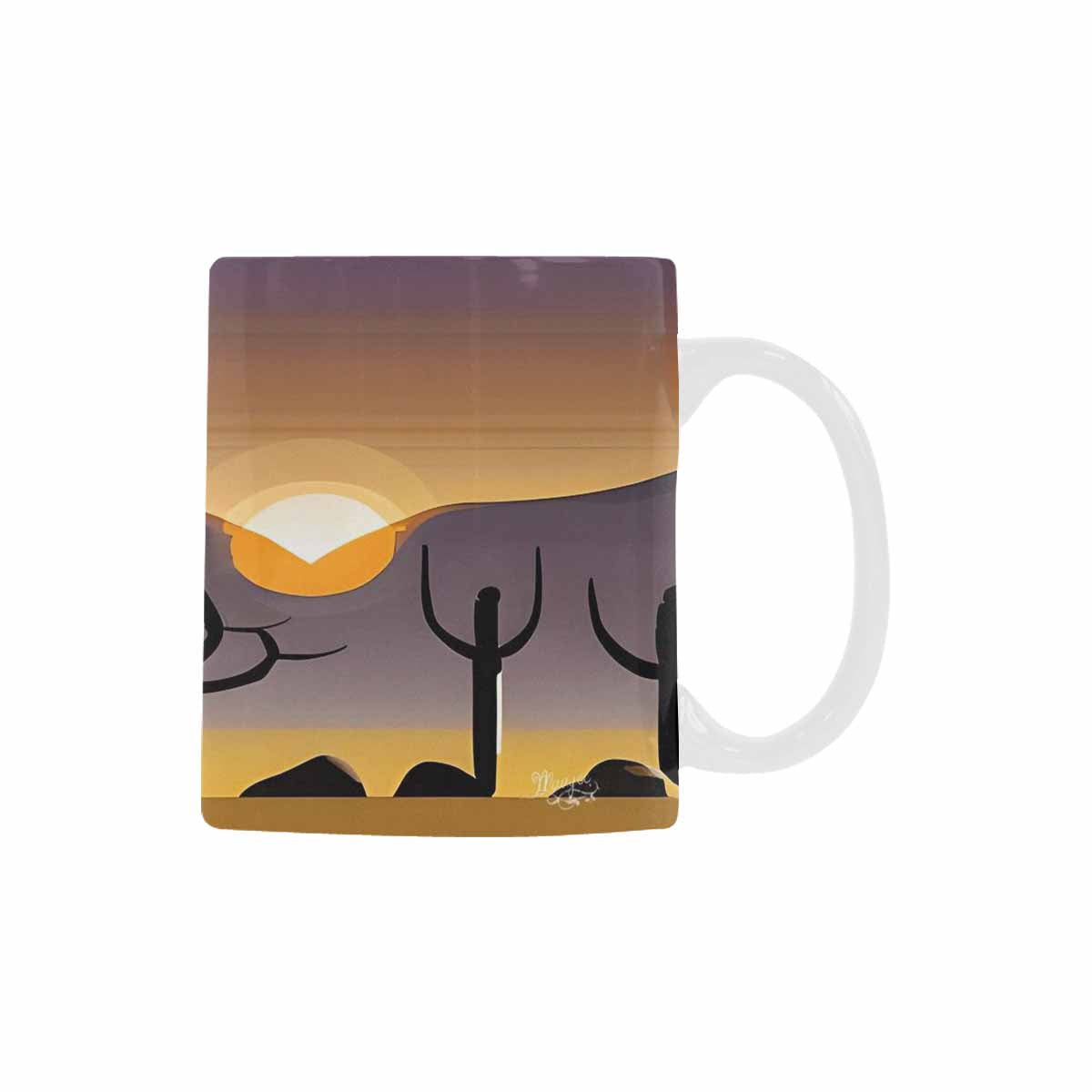 Coffee Mug, tea cup, desert scene, design 34