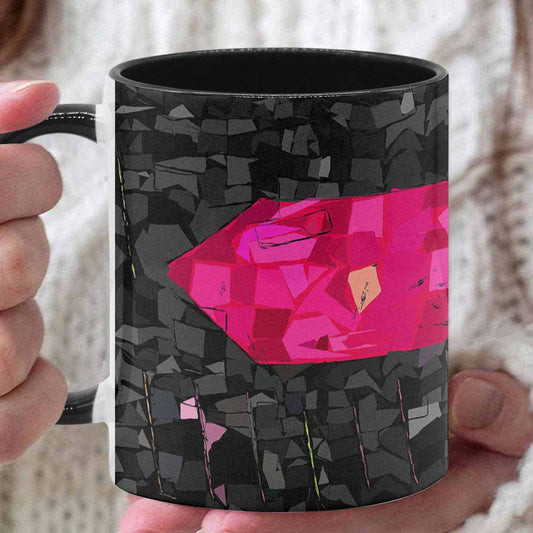 Coffee Mug, tea cup, black core, abstract, design 44