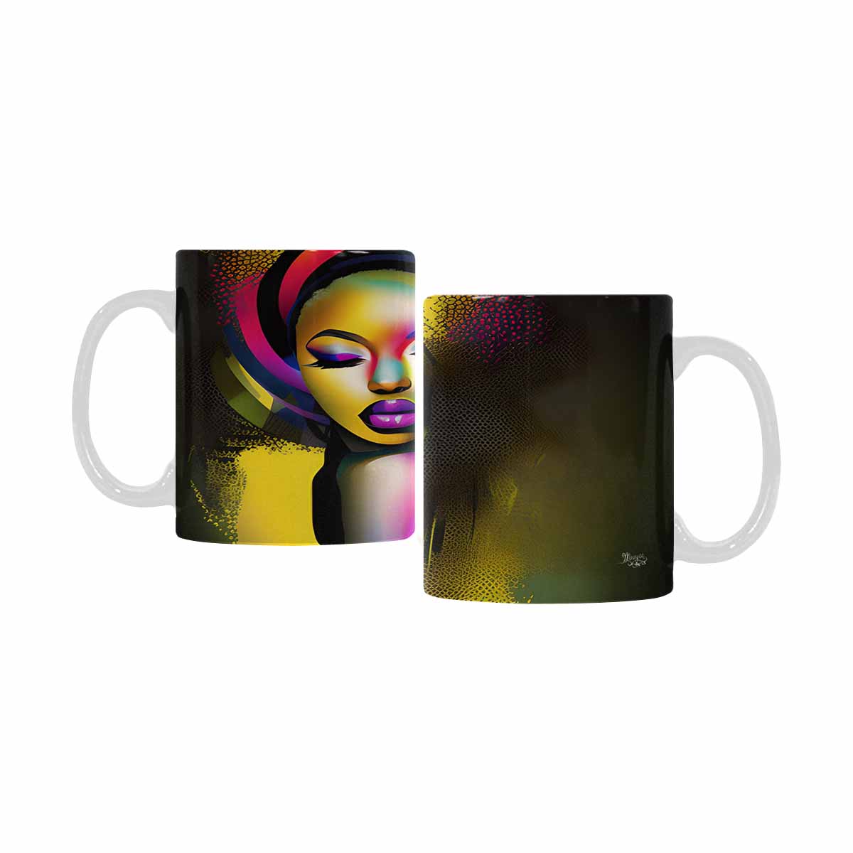 Quality Mug, coffee mug, tea cup, Black Faces, Set 1, design 32