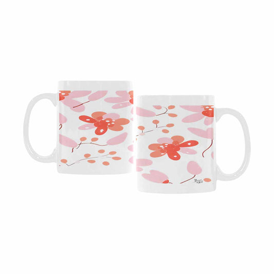 USA made Quality Mug, coffee mug, tea cup, Bright florals, Set 2, design 4