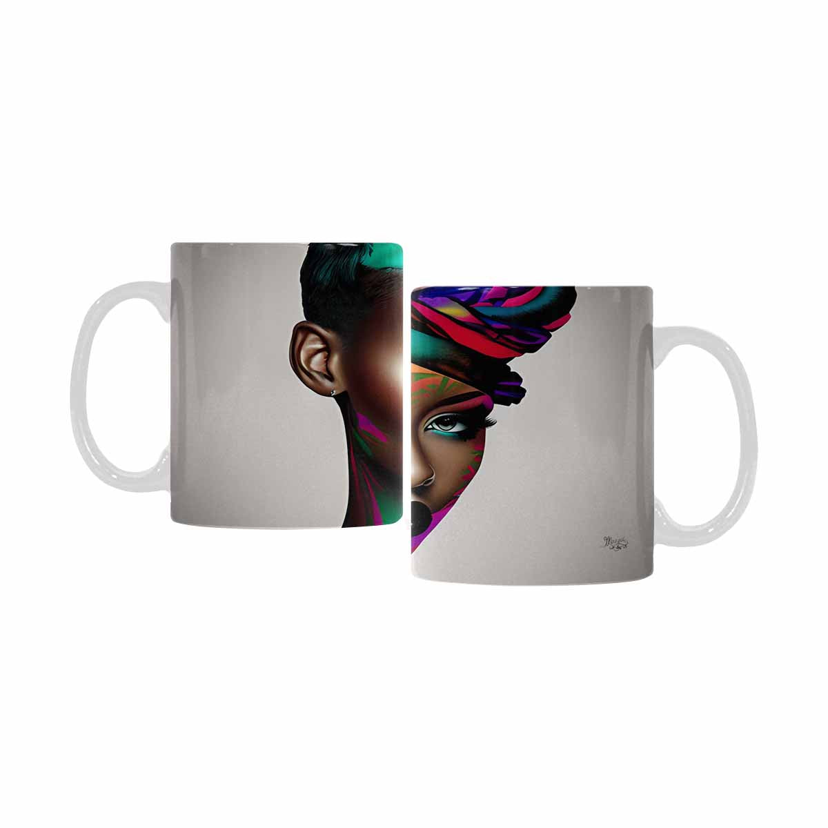 Quality Mug, coffee mug, tea cup, Black Faces, Set 1, design 24