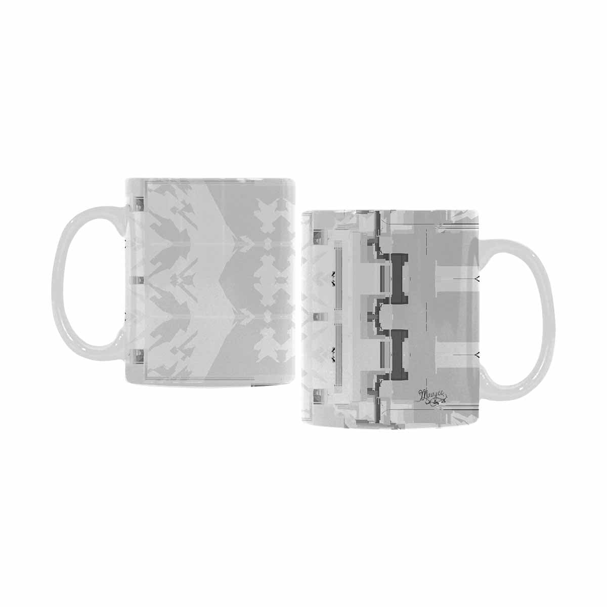 Quality Mug, coffee mug, tea cup, B & W Abstract, Set 1, design 6