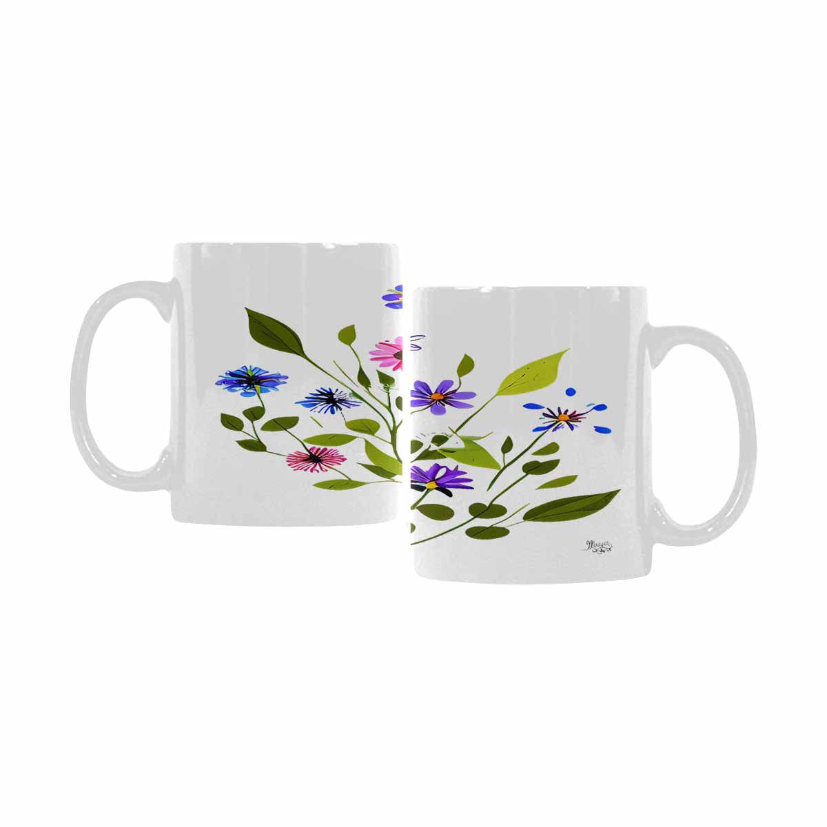 Quality Mug, coffee mug, tea cup, Bright florals, Set 2, design 70